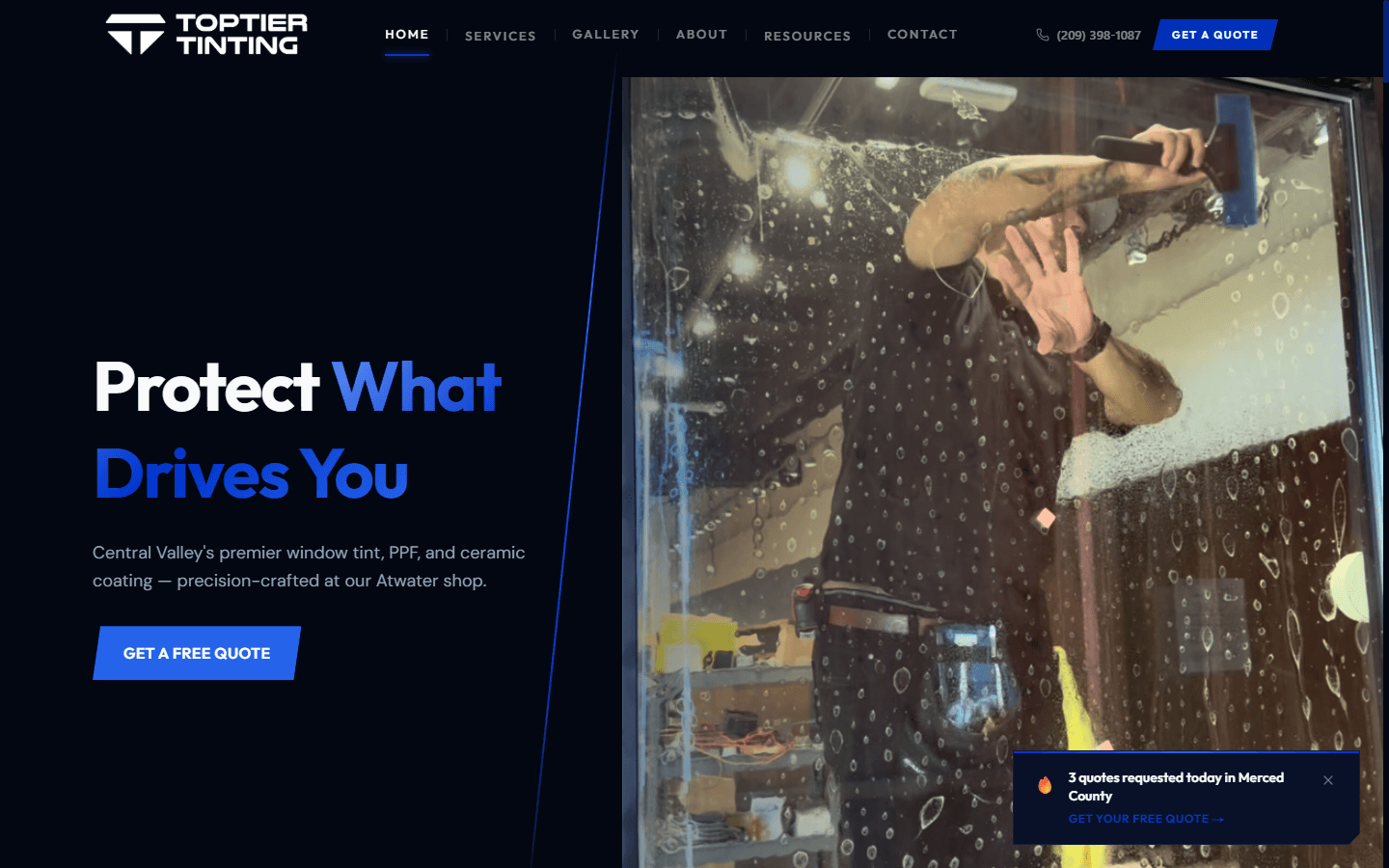 Top Tier Tinting website